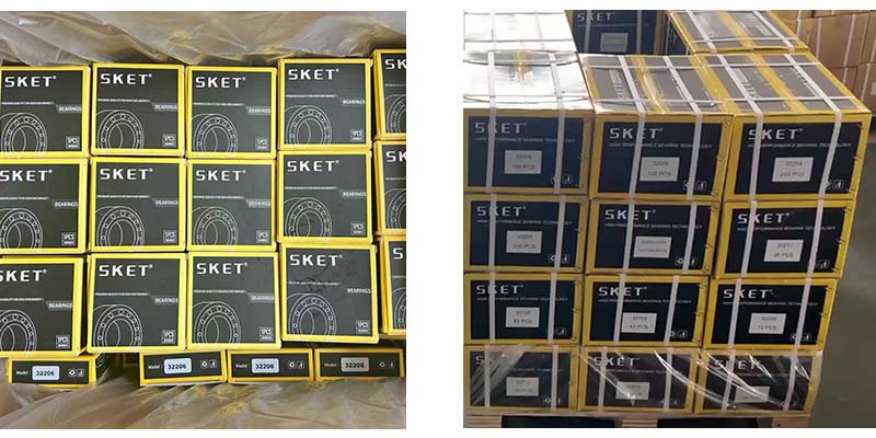SKET agricultural bearing cartons neatly stored in warehouse and ready supply for distributors. 