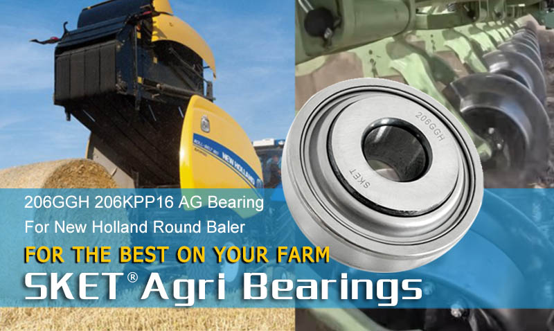 206GGH/206KPP16 Agricultural Bearing for New Holland Round Baler