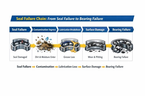 bearing seal failure contamination lubrication breakdown diagram